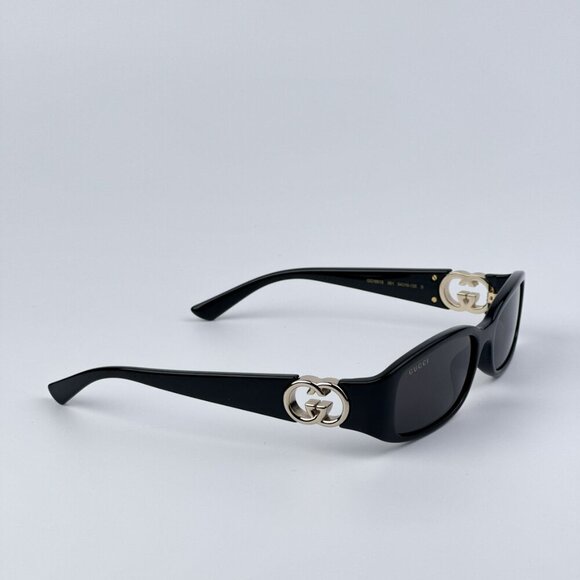 Gucci GG1661S 001 BRAND NEW Sunglasses Black Grey Rectangle Unisex main image 4
